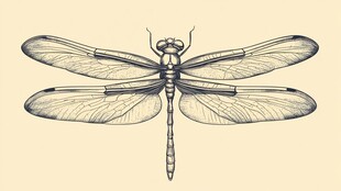 手绘蜻蜓图案设计素材