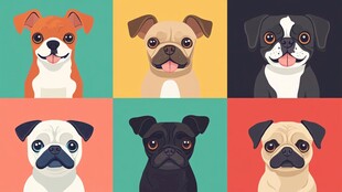 可爱巴哥犬多彩头像集合