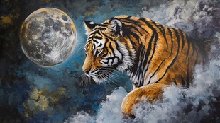 月夜猛虎图