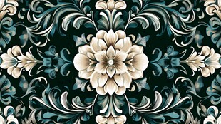 复古花卉纹样装饰图案