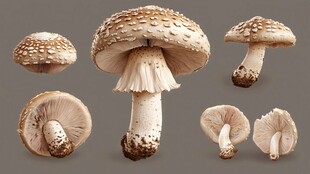 多样形态的精美仿真蘑菇