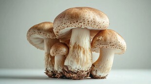 堆叠的新鲜美味香菇