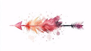 水彩绘就的绚丽梦幻箭头