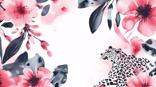 豹与繁花的梦幻邂逅