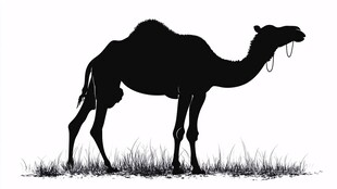 骆驼剪影 草原上的孤独身影