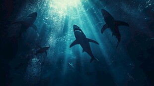 深海中鲨鱼的神秘身影