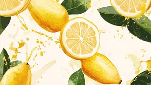 柠檬水果插画 清新视觉盛宴
