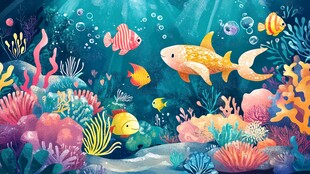 梦幻海底世界缤纷鱼群