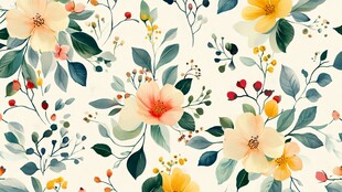 花卉图案背景 清新自然风