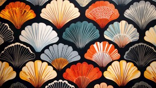 多彩扇贝图案 艺术感十足