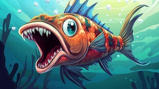 张着大嘴的奇幻深海鱼