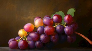 一串色泽诱人的新鲜葡萄