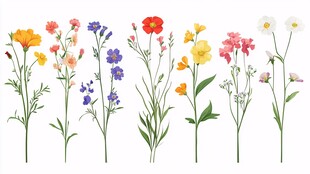 多彩花卉插画