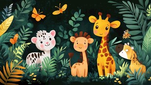 丛林中的可爱动物们