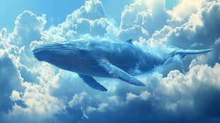 云端遨游的梦幻蓝鲸