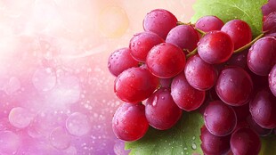 晶莹红葡萄 清新梦幻背景
