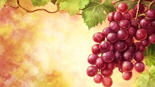 红葡萄与绿叶的秋日景致