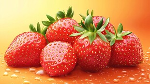 新鲜欲滴的诱人草莓