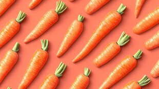 橙色胡萝卜整齐排列画面