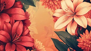 绚丽花卉背景图