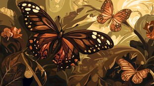 蝴蝶于花丛间翩翩起舞