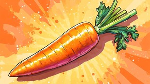 彩色手绘胡萝卜插画图