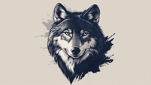 狼头插画 野性魅力展现