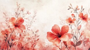 水彩风烂漫花卉背景图