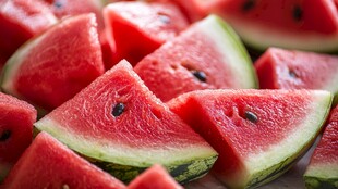 新鲜多汁的切块西瓜