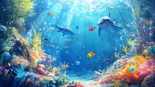 梦幻海底世界 海豚共舞