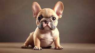 可爱法斗小狗萌态十足