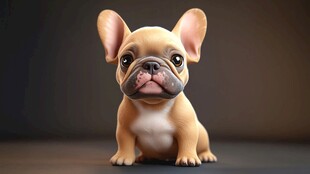 可爱法斗小狗萌态十足