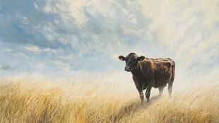 草原上的独行牛