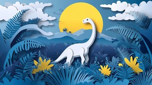 纸艺恐龙的梦幻丛林世界