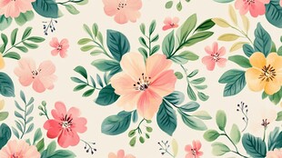 清新手绘花卉图案背景