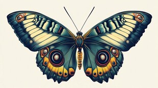 绚丽多彩蝴蝶插画