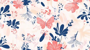 花卉蝴蝶图案的清新背景