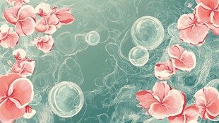 梦幻粉花气泡背景图