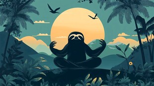 树懒在丛林中冥想的惬意时刻