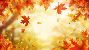 金秋枫叶飞舞梦幻背景