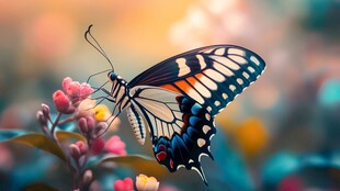 彩蝶栖花 梦幻自然景致