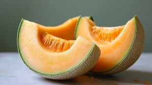 新鲜切开的美味哈密瓜