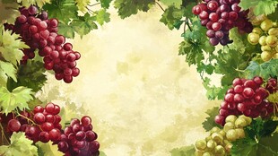 葡萄藤蔓环绕的田园景致