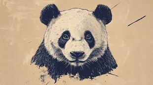 熊猫手绘头像