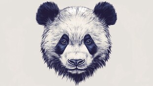 熊猫头像插画