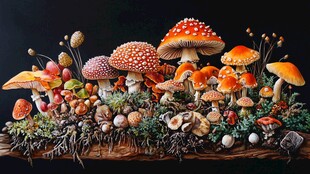 奇幻蘑菇微观景观世界