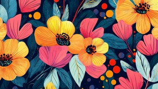 缤纷花卉图案背景设计