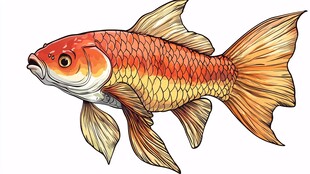 手绘金鱼图
