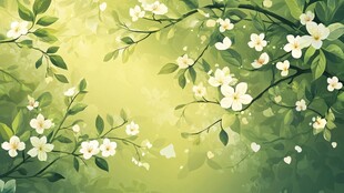 春日繁花满枝的清新景象