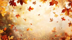 金秋落叶纷飞梦幻景象